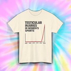 Testicular Injuries Womens Sports Funny Graph Meme Tee S-5XL Political