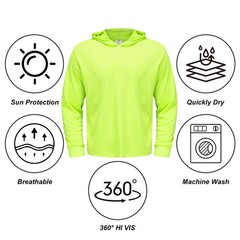 Meiosuns High Visibility Quick Dry Safety Shirt with Hood Hi Vis Breathable M…