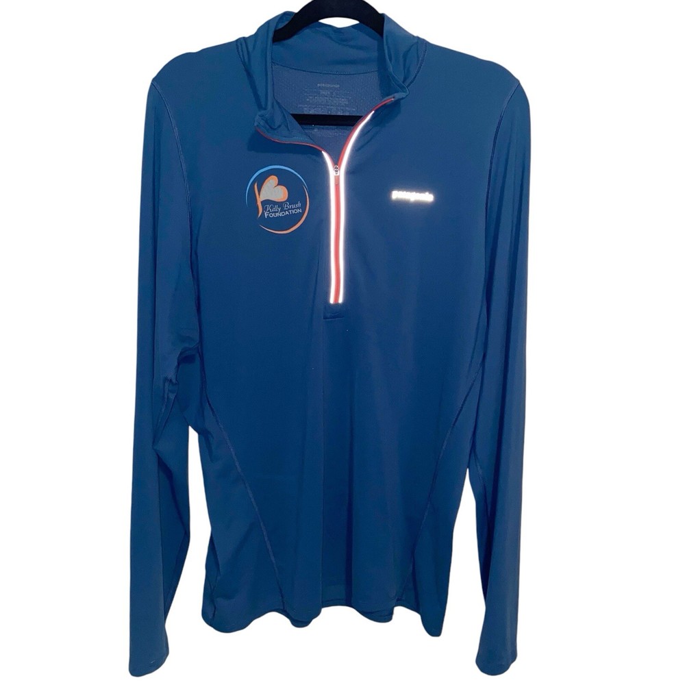 Patagonia Shirt Mens Large 1/4 Zip Pullover Outdoor Base Layer Cycling Logos