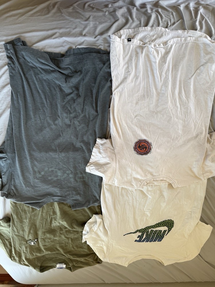 Men’s Surf Skate T Shirt Bundle RVCA ANP Nike Quiksilver Champion M/L 4pc
