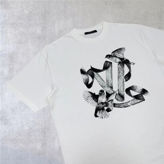 Louis Vuitton LV Birds Graphic Print Logo Cotton Crewneck T-Shirt White Size L