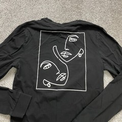 Asos Basic Crew Neck T-Shirt Mens Small Black Crew Neck Long Sleeve Cotton Tee