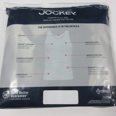 New Jockey 4 Pack Men’s Stay Cool Cotton Tanks Size Medium M Black Gray White