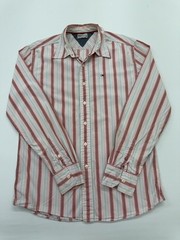 Tommy Hilfiger Denim Boys Shirt Multicolor Striped Button Up Size L New