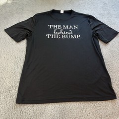 Sports -Tek Men’s Funny T-Shirts Large The Man Behind the Bump Dad Pregnancy