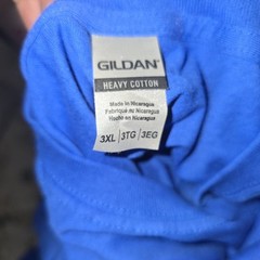 Gildan T-Shirt Men’s Short Sleeve Heavy Cotton Solid Blue 3XL
