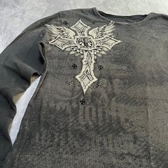 Y2K 2000s Grunge Gothic Indie Skate Streetwear Graphic Thermal Long Sleeve Shirt