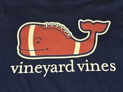 Vineyard Vines Football Whale Men’s Long-Sleeve Pocket T-Shirt Large Blue