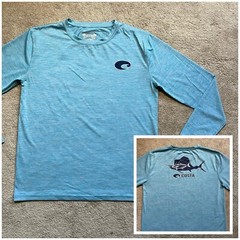 Costa UPF 40+ Long Sleeve Performance Fishing Shirt BLUE MEDIUM / SMALL MSRP $45