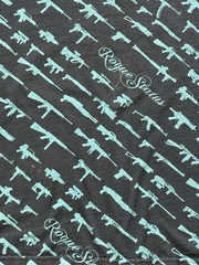 Rogue Status Gun Show All-Over Shirt Large Black & Aqua Short Sleeve Rob Dyrdek