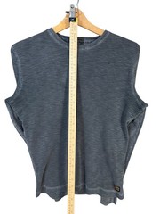 Lucky Brand Slub Thermal Shirt Mens M Gray Waffle Knit Long Sleeve Crewneck