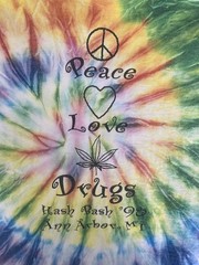 Vintage 90s 1998 Ann Arbor Michigan Hash Bash Tie Dye Weed T-Shirt – Size XL