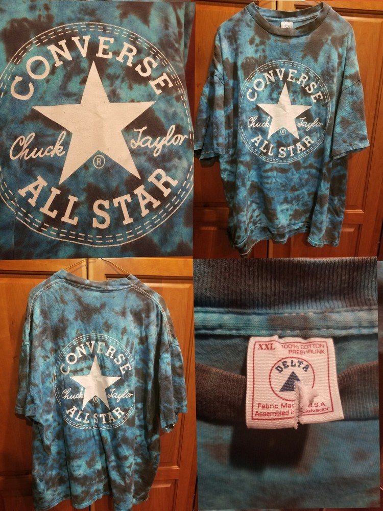VTG 90’s CONVERSE ALL STAR CHUCK TAYLOR Tie Dye T-Shirt 2XL Hypebeast