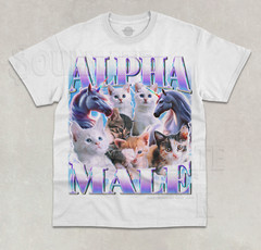 Alpha Male T-Shirt Kitten Cat Funny Meme Animal Bootleg Graphic Unisex Shirt