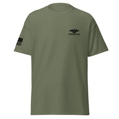 Pararescue Combat Rescue Cassic Tee Two SIded Print with USA Flag on Sleeve