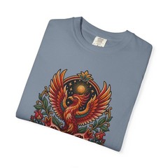 Embroidered Pomegranate Phoenix T-Shirt Graphic