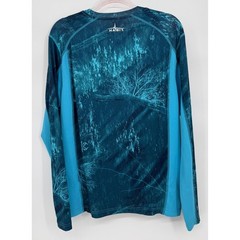 Habit Mens Realtree Fishing Poseidon Camo Long Sleeve Shirt Blue UPF 40+ Sz M