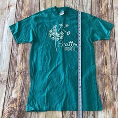 Vtg 80s Hanes Beefy-T Mens Green Large Single Stitch USA Tshirt Kindness 90s
