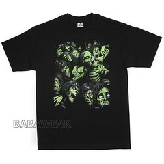 Zombie Pile T-Shirt Black Green Walking Dead Bite Scream Halloween costume