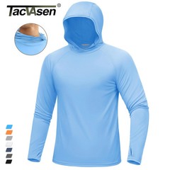 TACVASEN UPF 50+ Hooded T-Shirts Mens Quick Dry UV Block Sun Shirts Lightweight