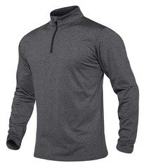 Men’s 1/4 Zip Lightweight Fleece Sweatshirt Gym Workout Sport Long Sleeve Shirts
