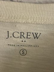 J.Crew Henley Shirt Mens Small Ivory Navy Raglan Long Sleeve Tee Colorblock