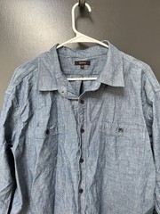 Quince Men Organic Chambray Long Sleeve Shirt Dark Sz XXL Dark Chambray