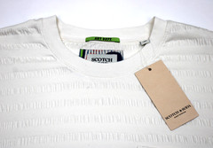 Scotch & Soda Textured Pocket T-Shirt Mens XL White Crew Neck Cotton Stretch