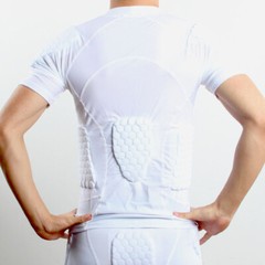 Men’s Padded Compression Shirts,W/ Pads Training Vest Protector T-Shirt