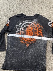Buckle Black Shirt Mens Small Black Orange Lightweight Biker Motorcycle READ
