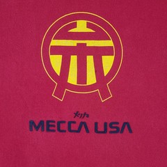 Vintage Mecca Denim Graphic Skate Art Red Tee Shirt XXL Puff Print