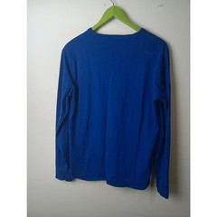 Polo Ralph Lauren Long Sleeve T-Shirt Blue V-Neck Medium Men’s Pull On Preppy