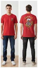 Sullen Art Rockabilly Ray Red Adult Large T-Shirt Mexican Skeleton Bandit NWOT