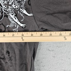 American G Style Hooded T Shirt Mens Medium Gray Studded Rocker Applique