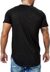 Mens T-Shirt Body Fitness Deep V Neck Long Shirt Casual Basic