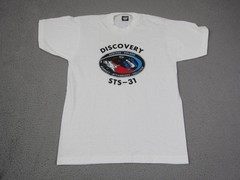 Vintage NASA Shirt Mens Large L White STS-31 Mission Hubble Telescope Deadstock