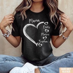 Custom Mom Shirt Mom Heart Shirt Mom Shirt With Kids Name Gift For Mom Mother 39