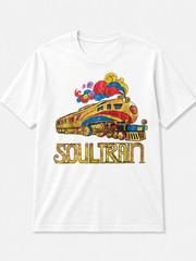 Soul Train Retro Graphic T Shirt Royal Blue Vintage Train Tee Funk Music Unisex