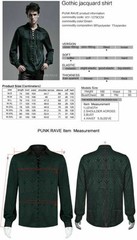 Men Gothic Gorgeous Jacquard Shirts Retro Formal Prom Party Long Sleeve Blouses