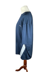 Reebok Mens Shirt Two XLarge Athletic Vented Stretch Easy Care Stripe Blue