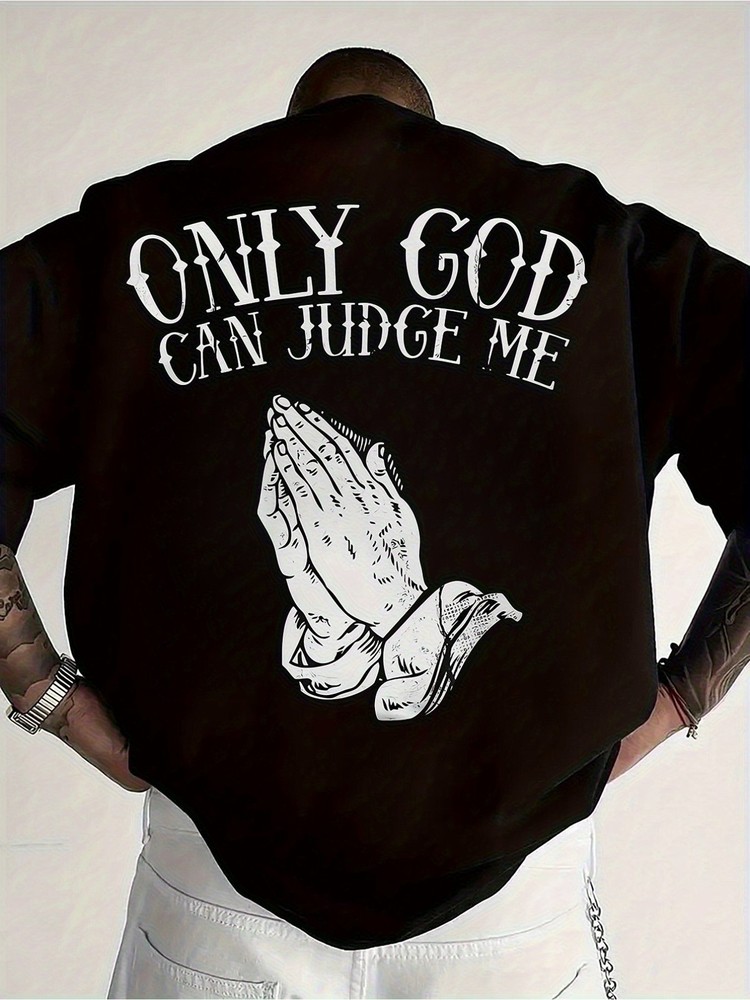 Men’S Casual Short Sleeve T-Shirt – “Only God Can Judge Me” Print