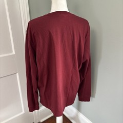 Vintage Brooks Brothers Long Sleeve Cotton Crewneck T-Shirt, Deep Red X-Large