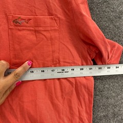 Greg Norman Shirt Men M Orange Crew Neck Short Sleeve Cotton Regular Fit