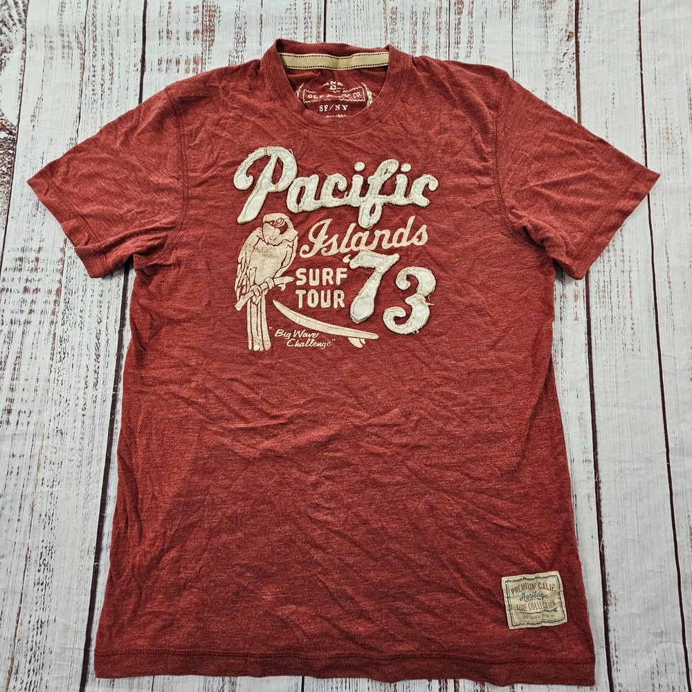 Pacific Islands Surf Tour Old Navy Red Short Sleeve Tri-Blend T-Shirt Men’s S