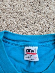 Vintage Rodeo America T Shirt Mens Large Teal Blue 90s Single Stitch Anvil USA