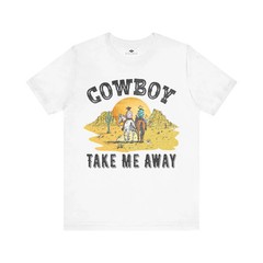 Cowboy Unisex Short Sleeve Round Neck TShirt | Western Style Graphic Tee for Men