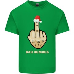 Bah Humbug Finger Flip Funny Christmas Rude Mens Light Cotton T-Shirt