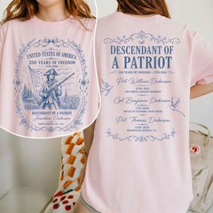 Descendant of a Patriot Shirt Custom Revolutionary War Genealogy Tee