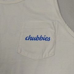 Chubbies Mens XXL Skys Out Thighs Out White Soto Tank Top Graphic Tee Sleeveless