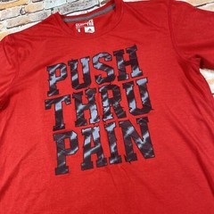 Adidas T Shirt Adult L Red Performance Athletic Training Workout Gym Tee Mens